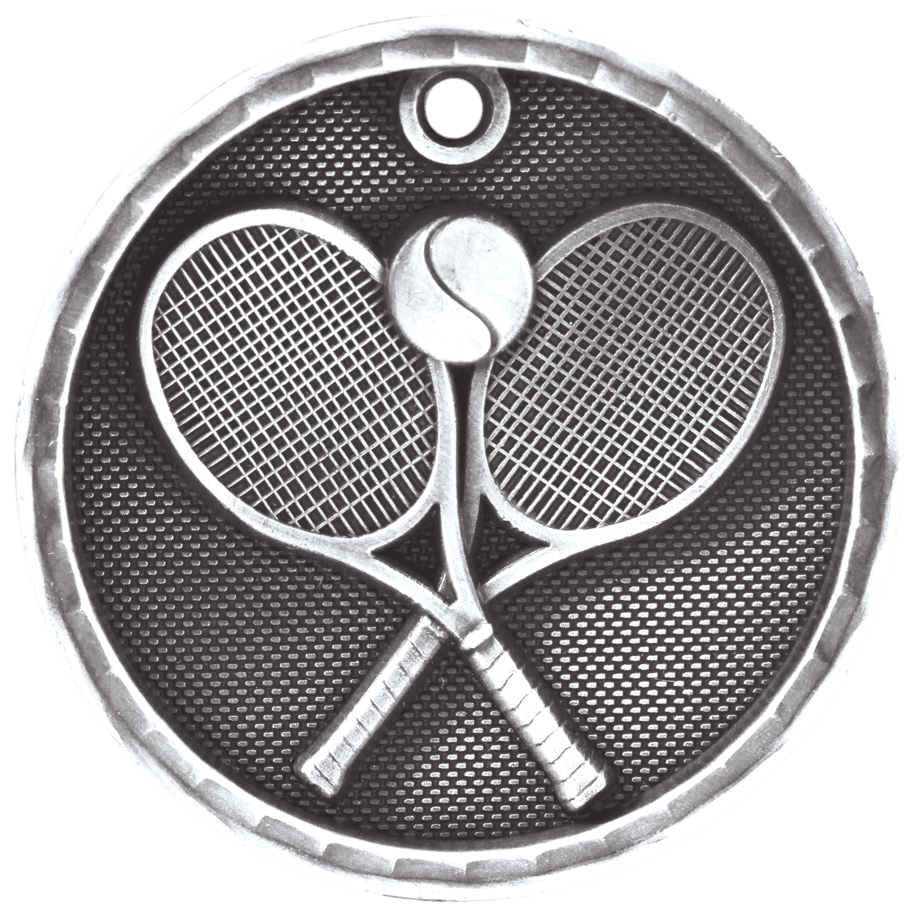 3D Tennis Medal 2" / Silver