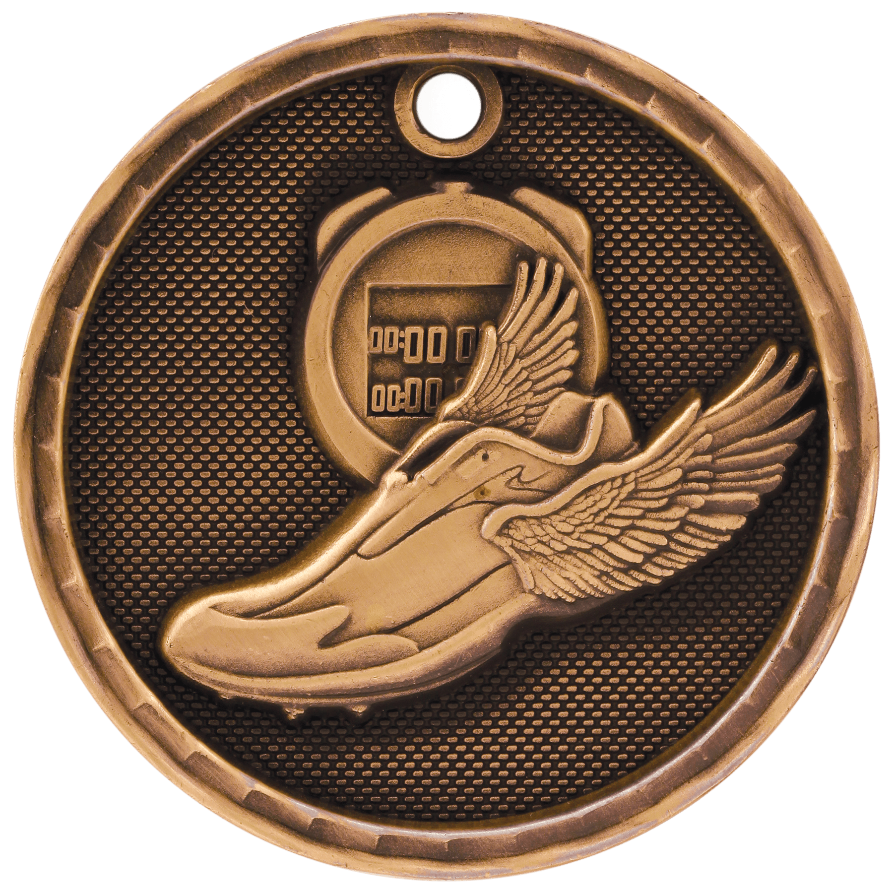 3D Track Medal 2" / Bronze (Copper Tone)