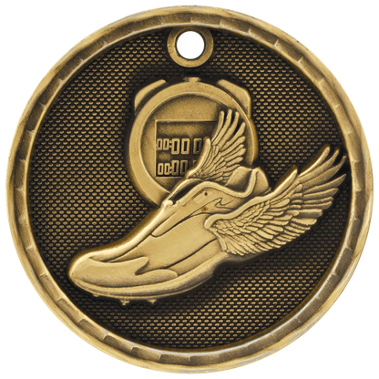 3D Track Medal 2" / Gold