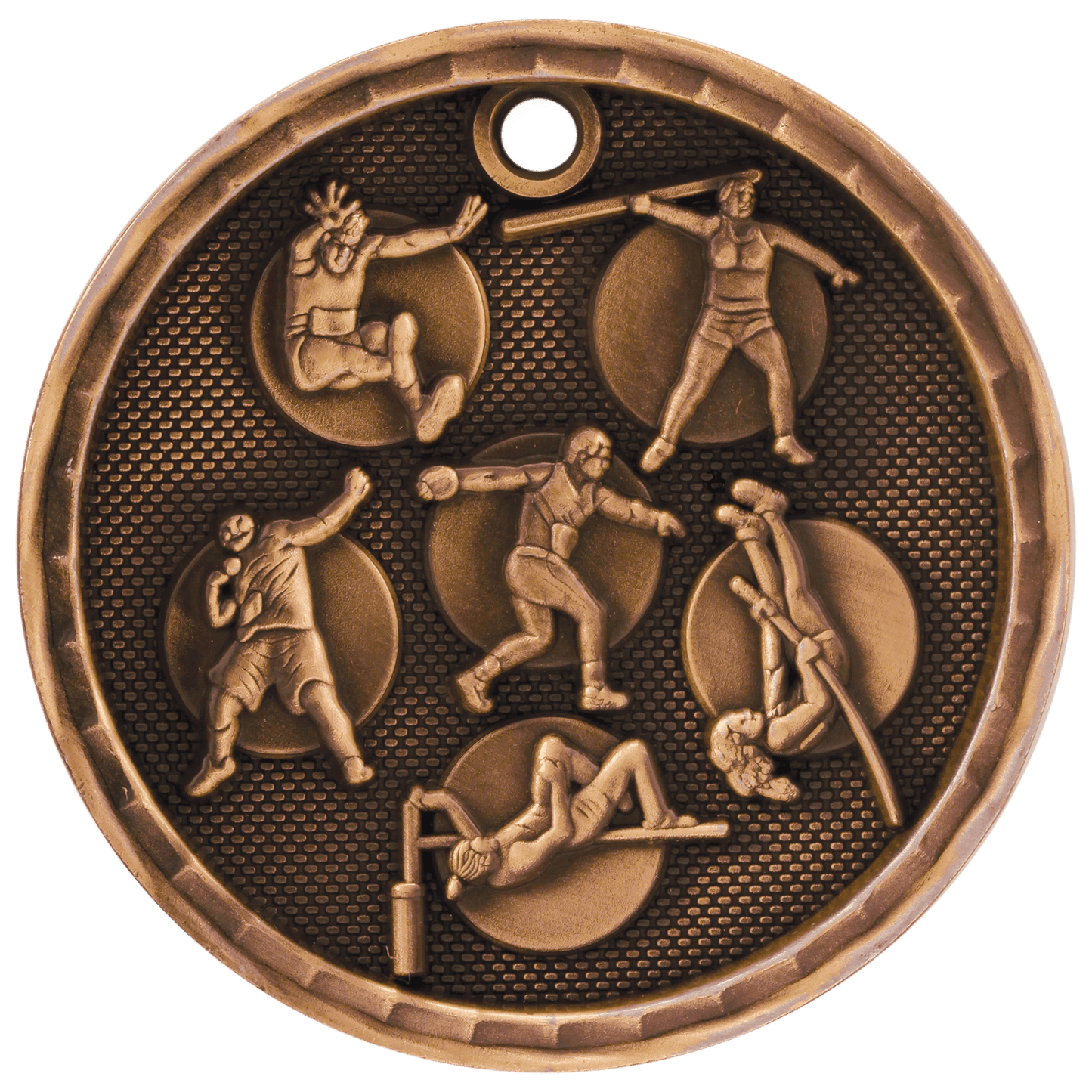 3D Track and Field Medal 2" / Bronze (Copper Tone)