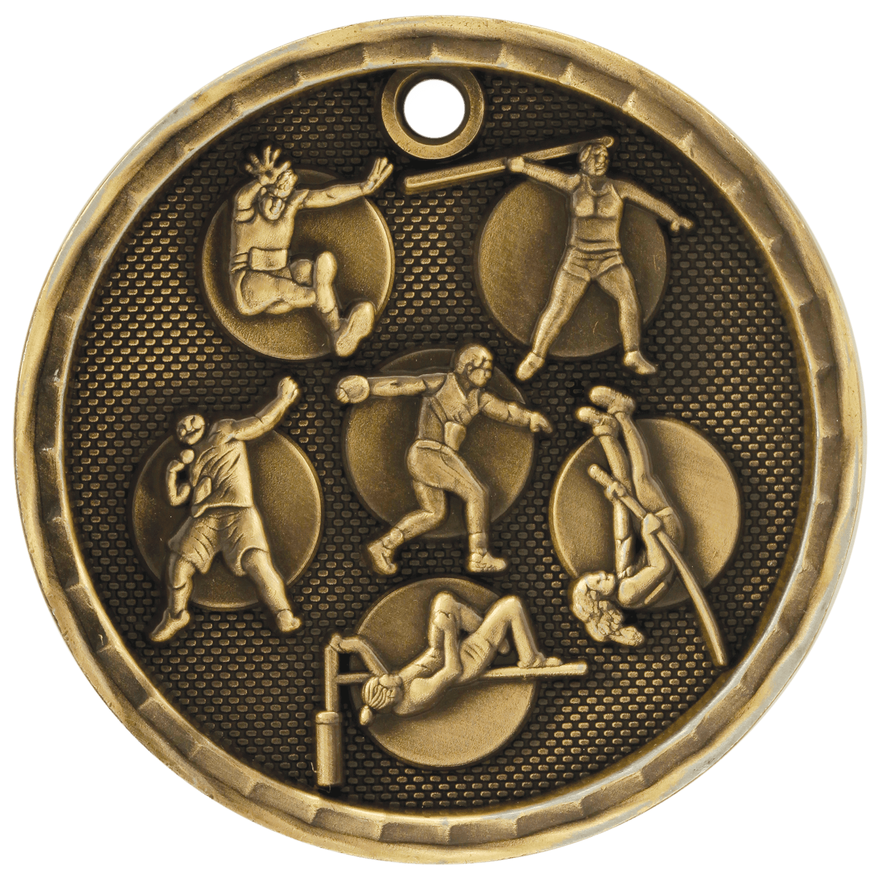 3D Track and Field Medal 2" / Gold