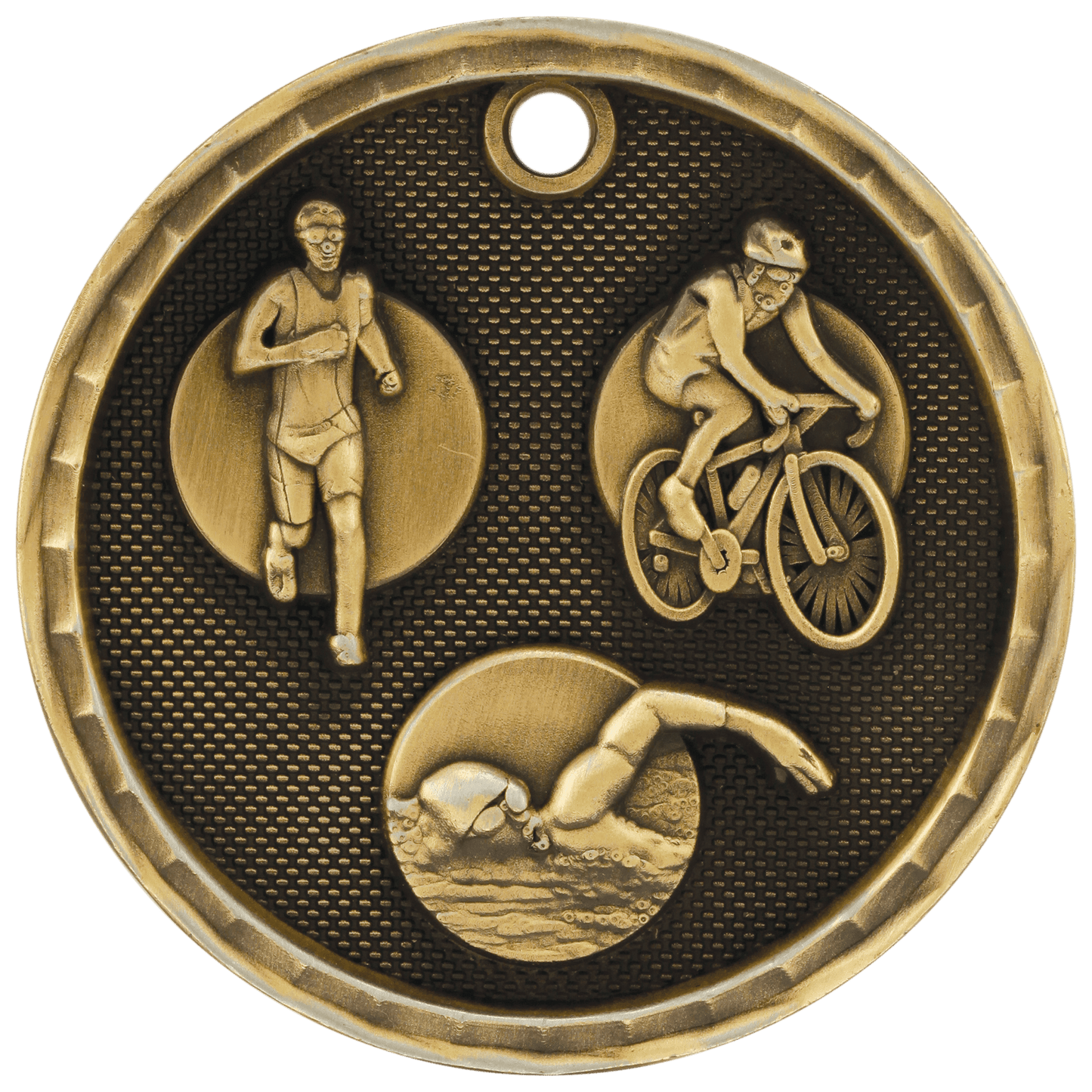 3D Triathlon Medal 2" / Gold