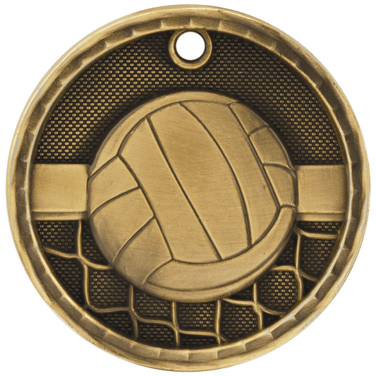 3D Volleyball Medal 2" / Gold
