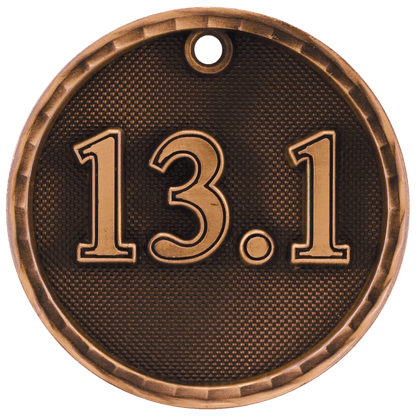 3D Half Marathon Medal 2" / Bronze (Copper Tone)