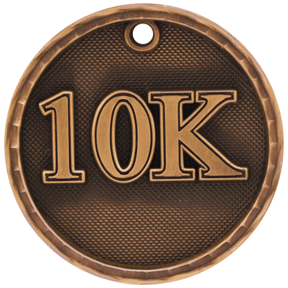 3D 10K Medal 2" / Bronze (Copper Tone)