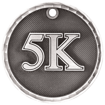 3D 5K Medal 2" / Silver