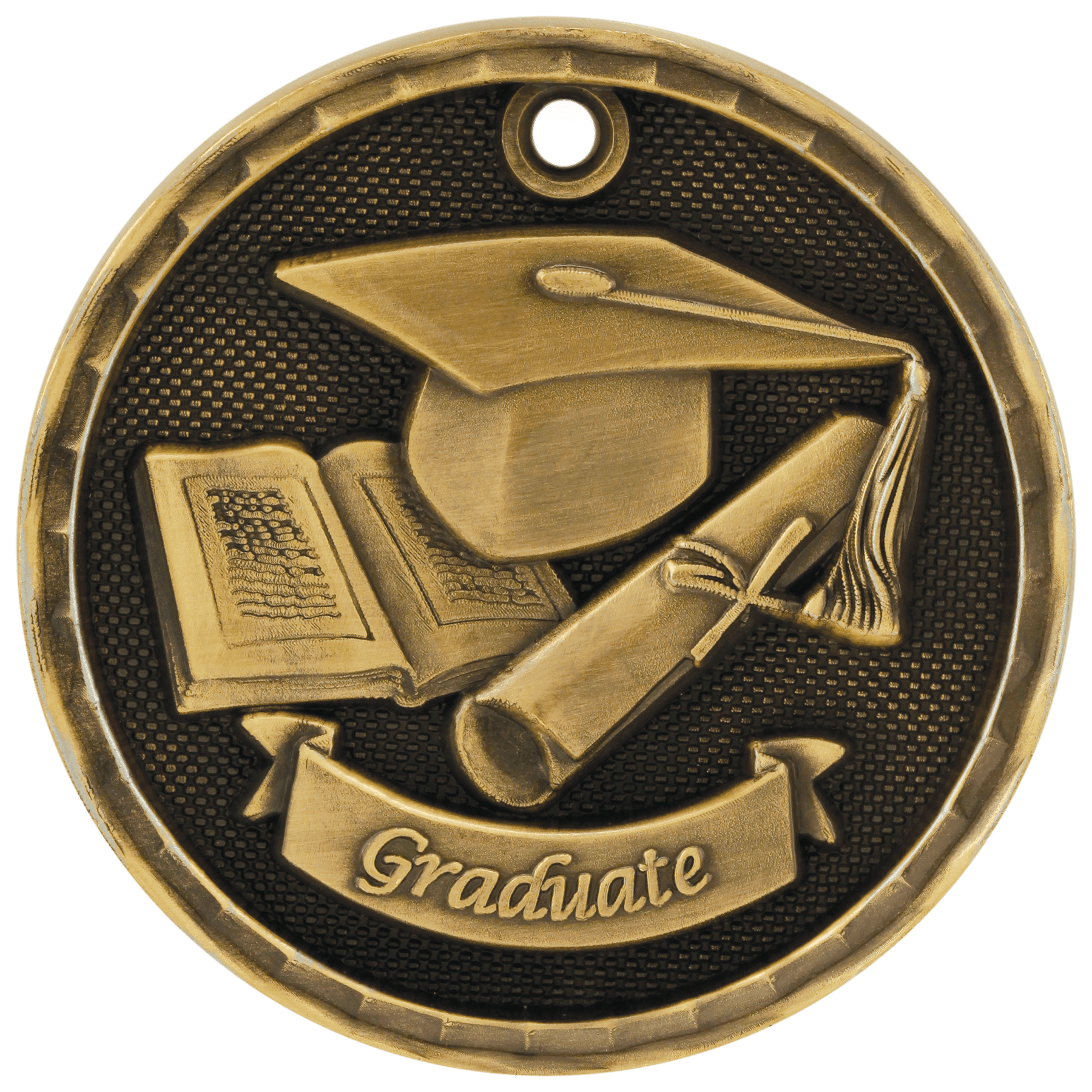 3D Graduate Medal 2" / Gold