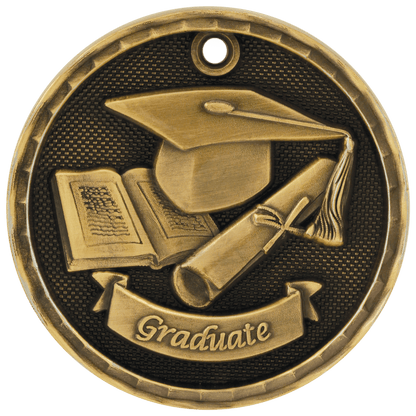 3D Graduate Medal 2" / Gold