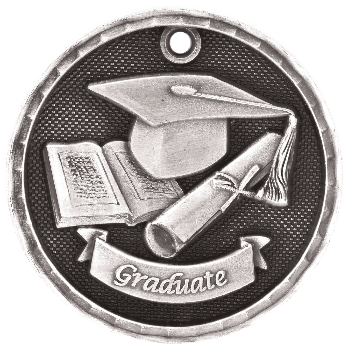 3D Graduate Medal 2" / Silver