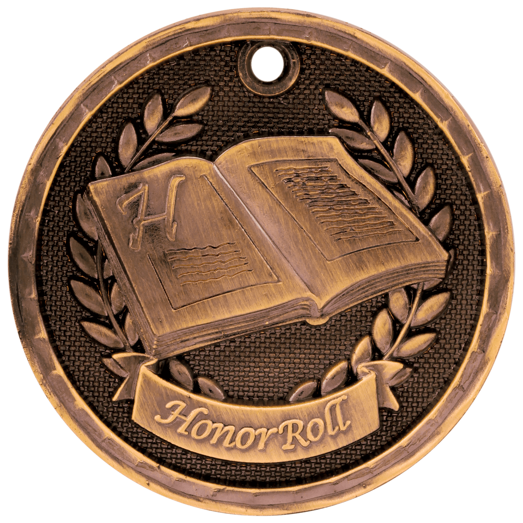 3D Honor Roll Medal 2" / Bronze (Copper Tone)