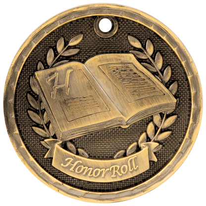 3D Honor Roll Medal 2" / Gold