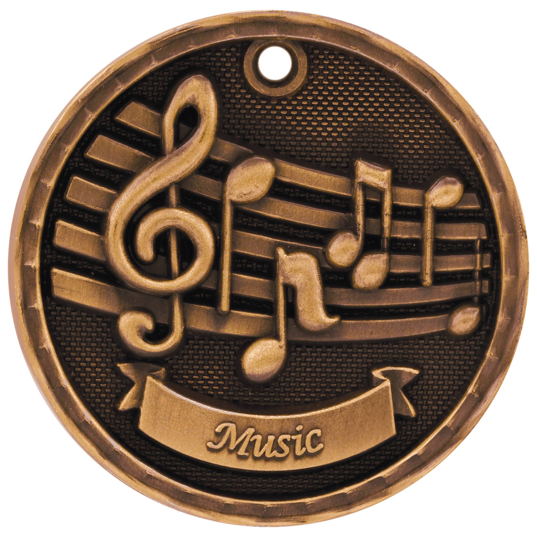 3D Music Medal 2" / Bronze (Copper Tone)