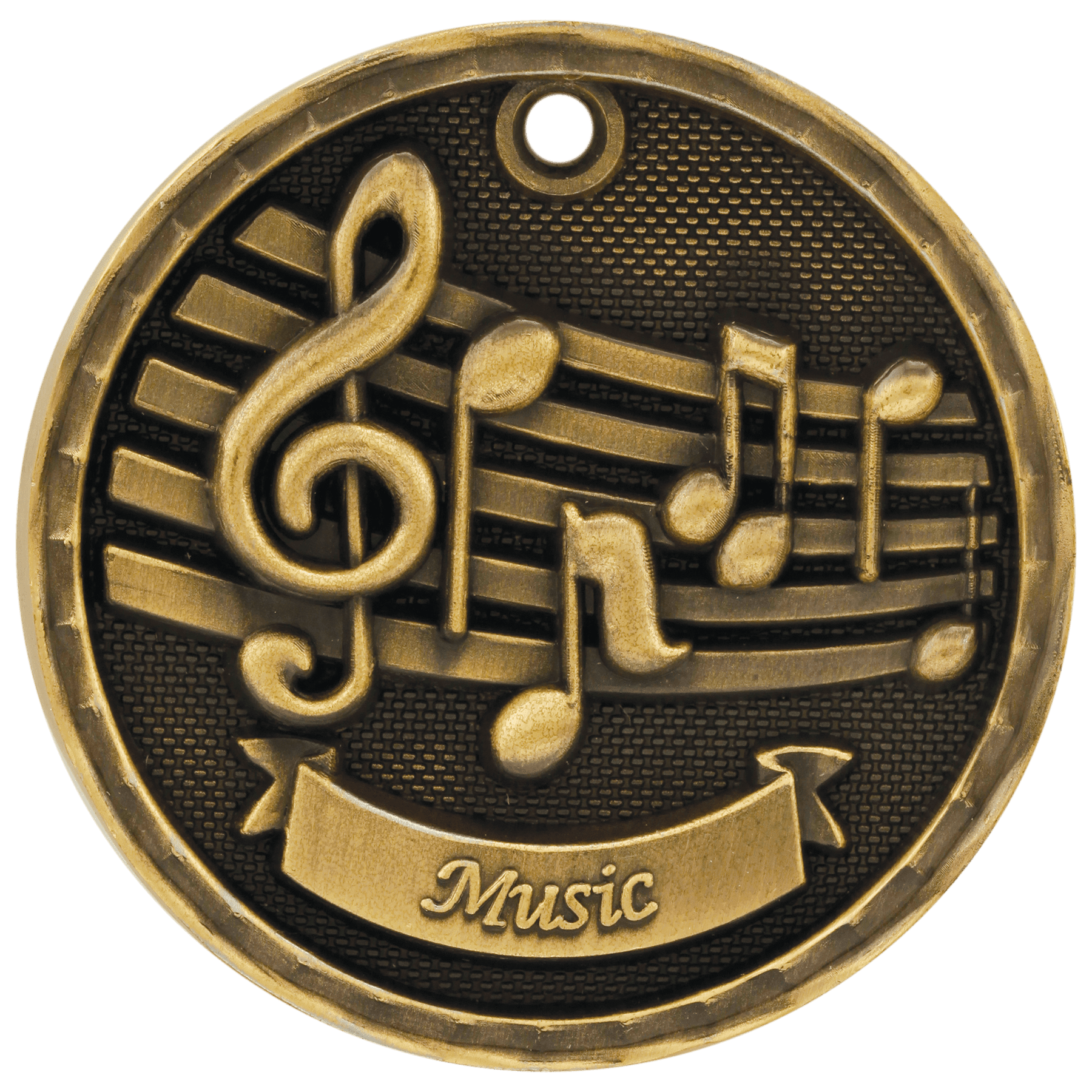 3D Music Medal 2" / Gold