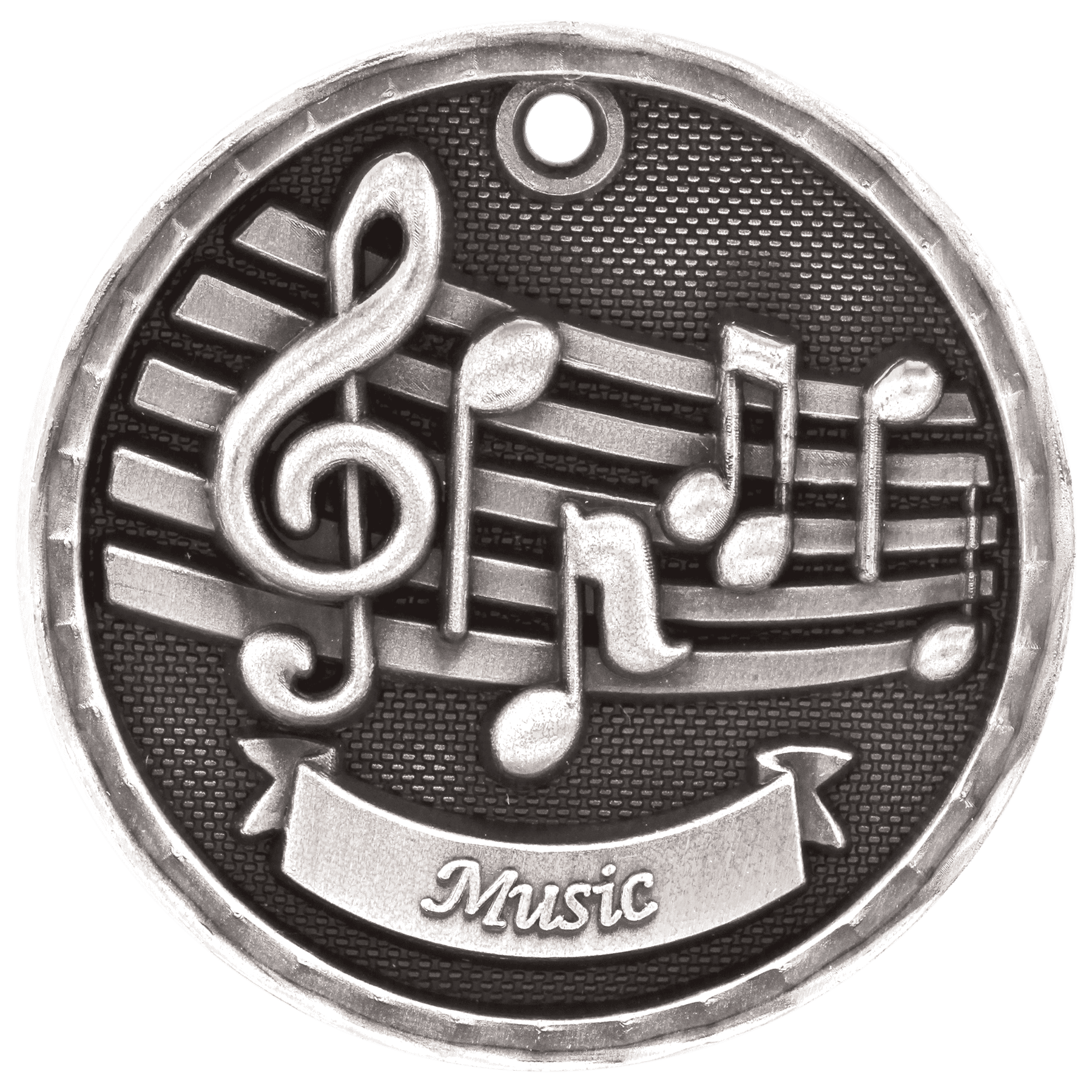 3D Music Medal 2" / Silver