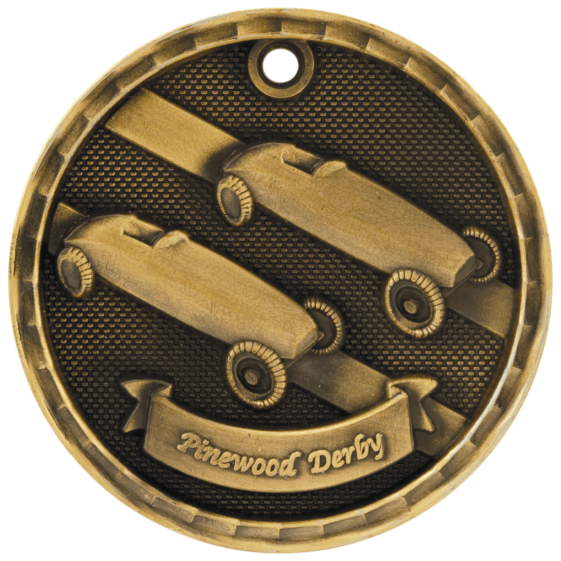 3D Pinewood Derby Medal 2" / Gold