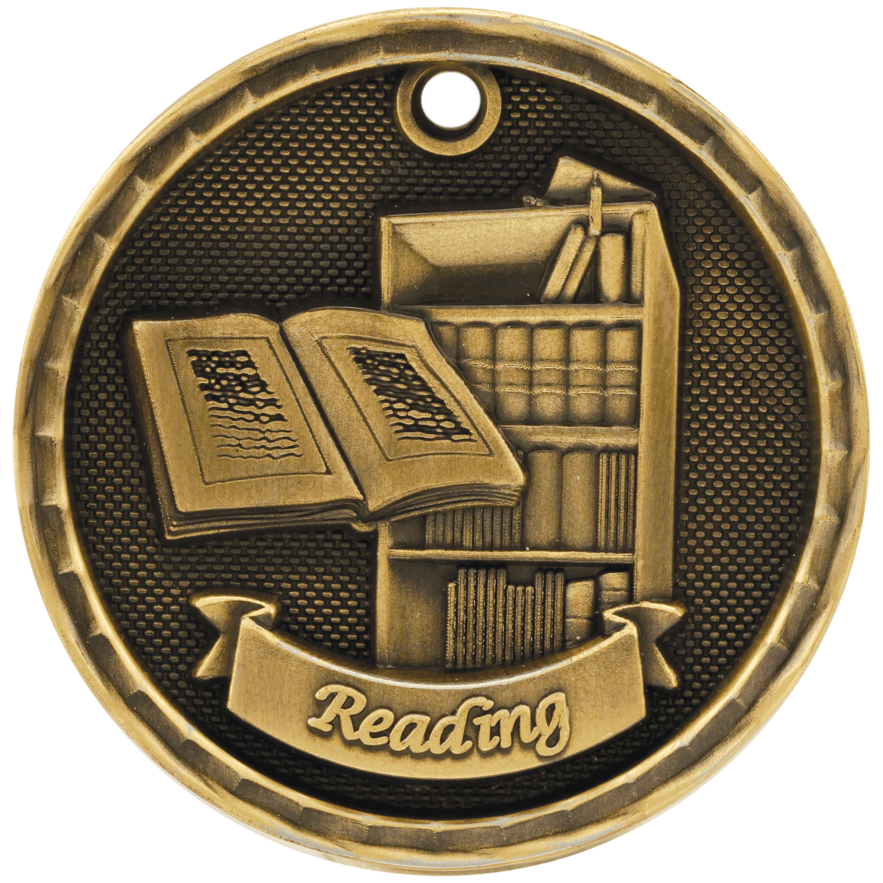 3D Reading Medal 2" / Gold