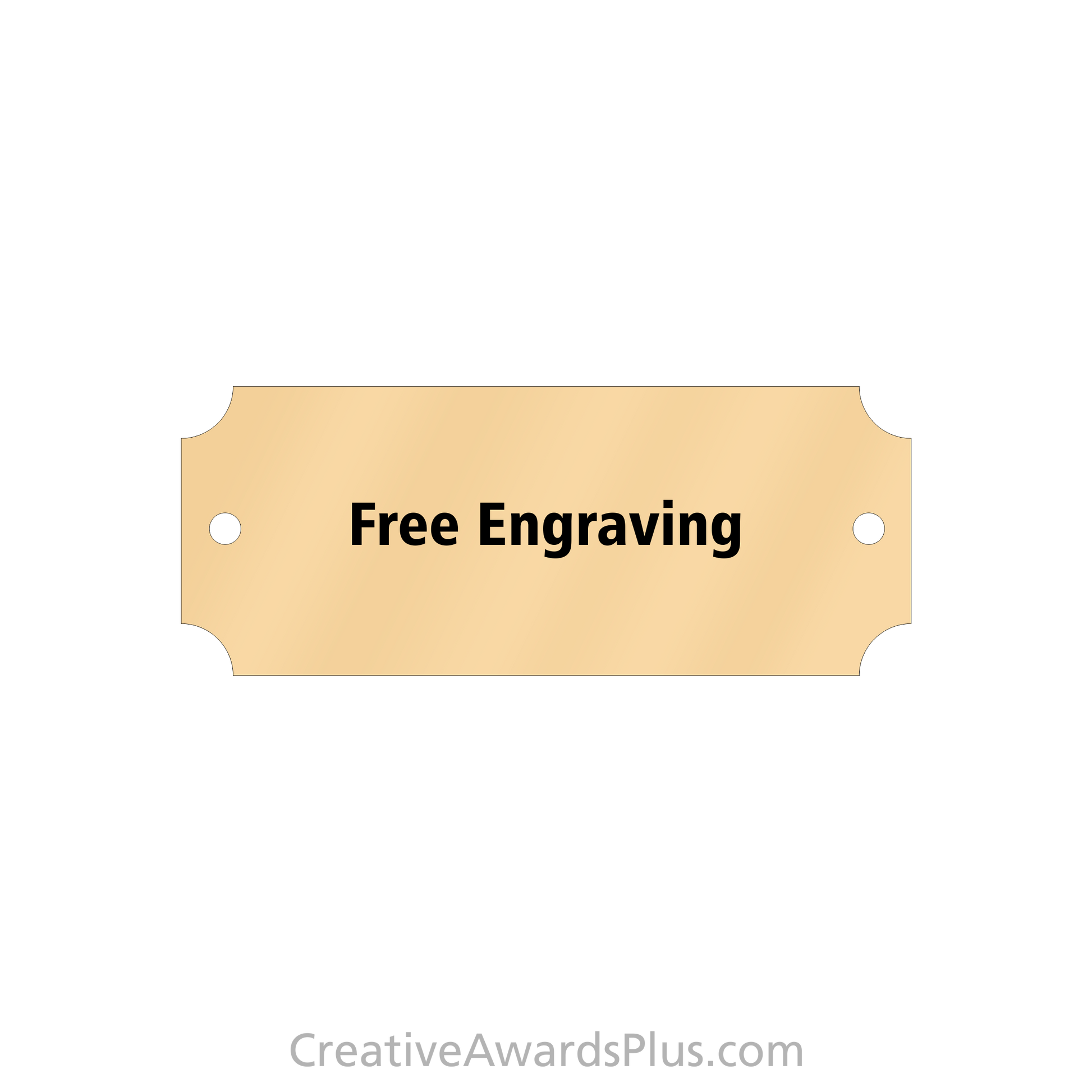 Brass Perpetual Plate 1" x 2.5" / Bright Gold