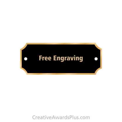 Black Brass Perpetual Plate with Gold Border 1" x 2.5" / Black