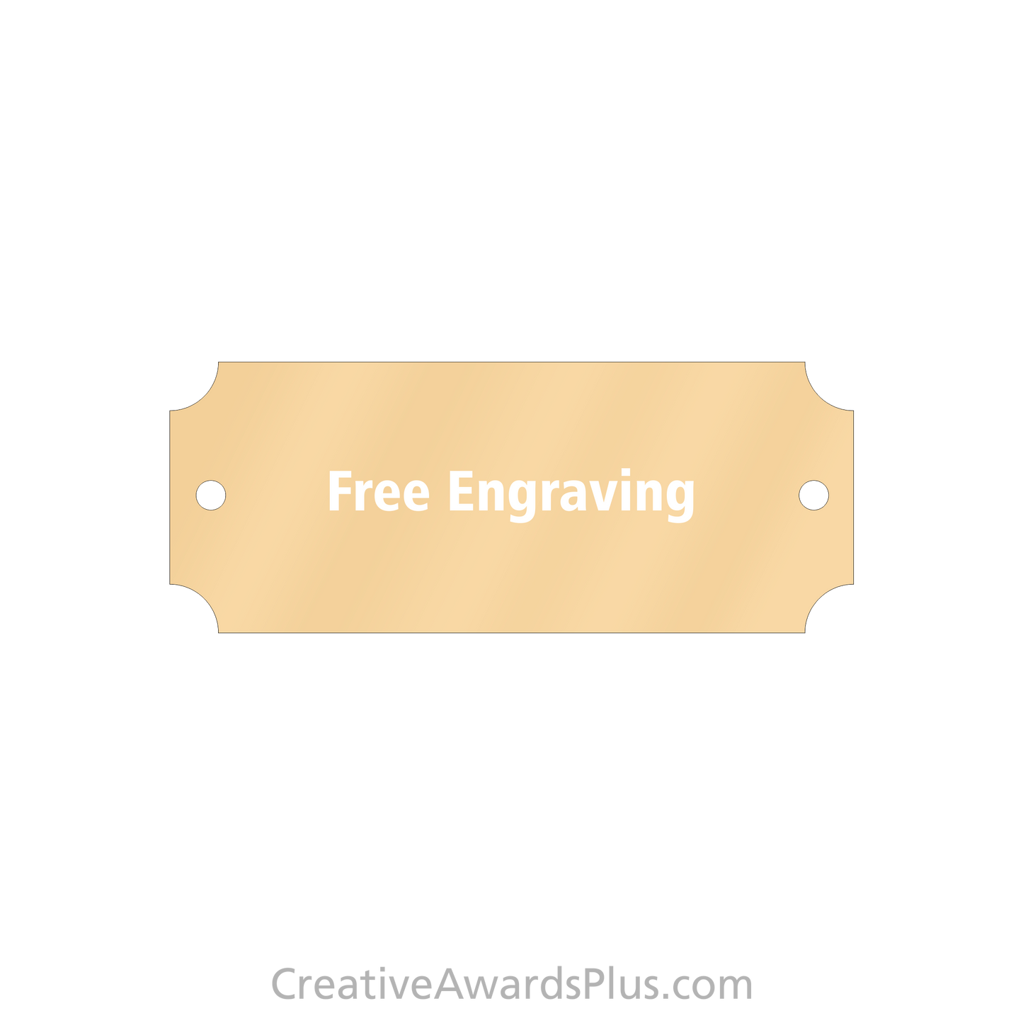 Gold Aluminum Perpetual Plate 1" x 2.5" / Bright Gold