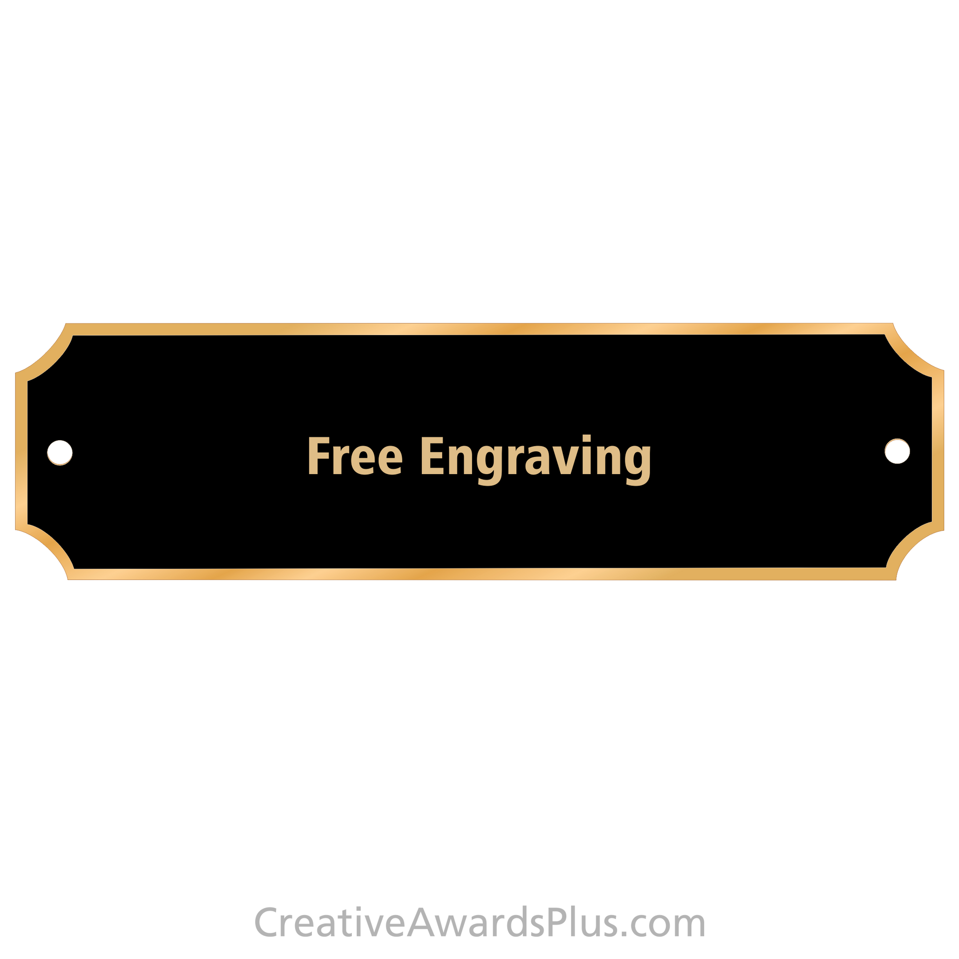 Black Brass Perpetual Plate with Gold Border 1" x 3.25" / Black