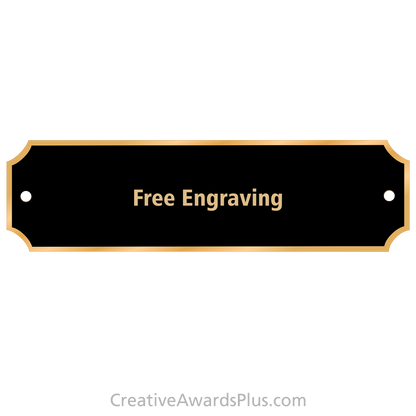 Black Brass Perpetual Plate with Gold Border 1" x 3.25" / Black