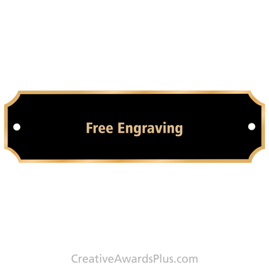 Black Brass Perpetual Plate with Gold Border 1" x 3.25" / Black