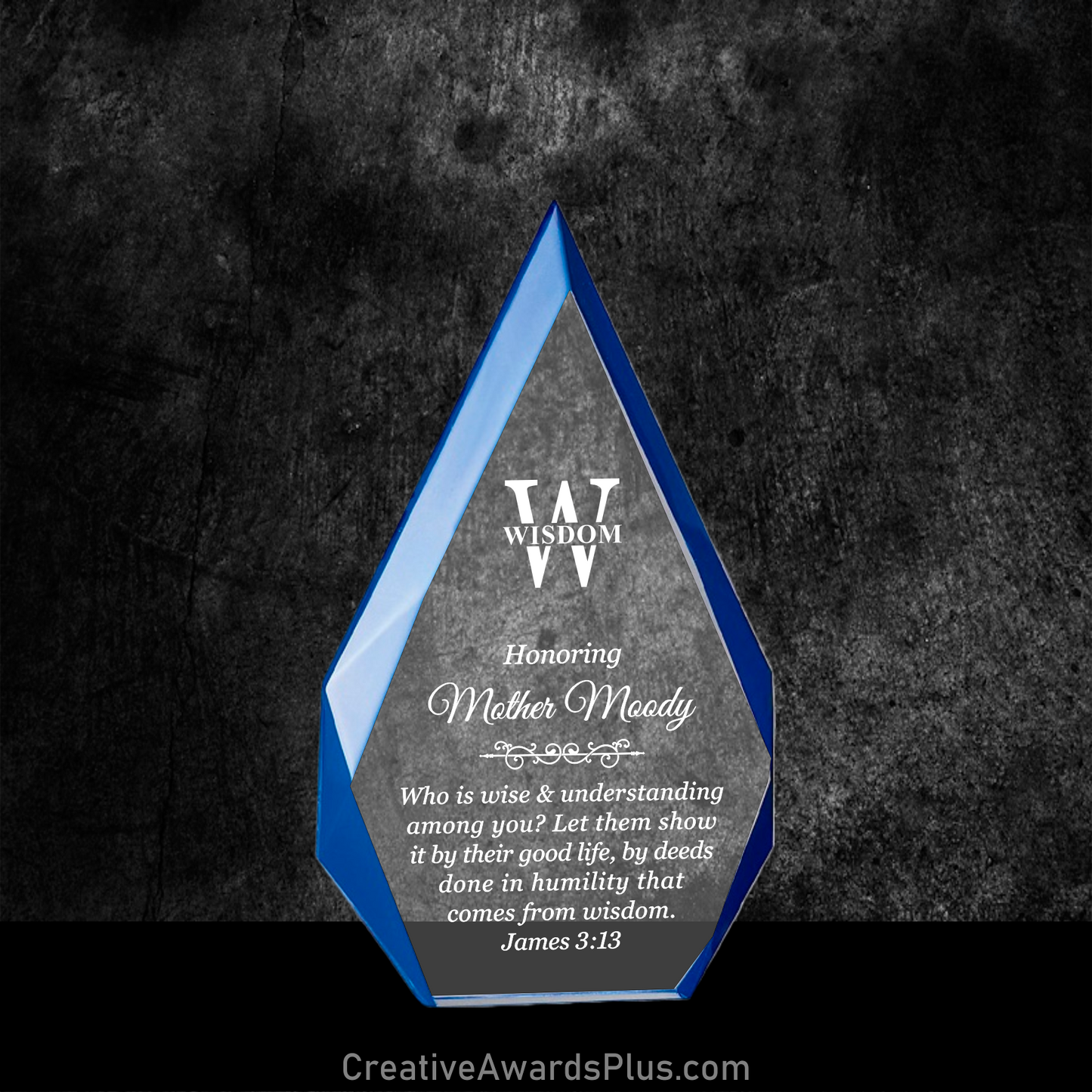 Blue Diamond Acrylic Award 7.875" / Blue