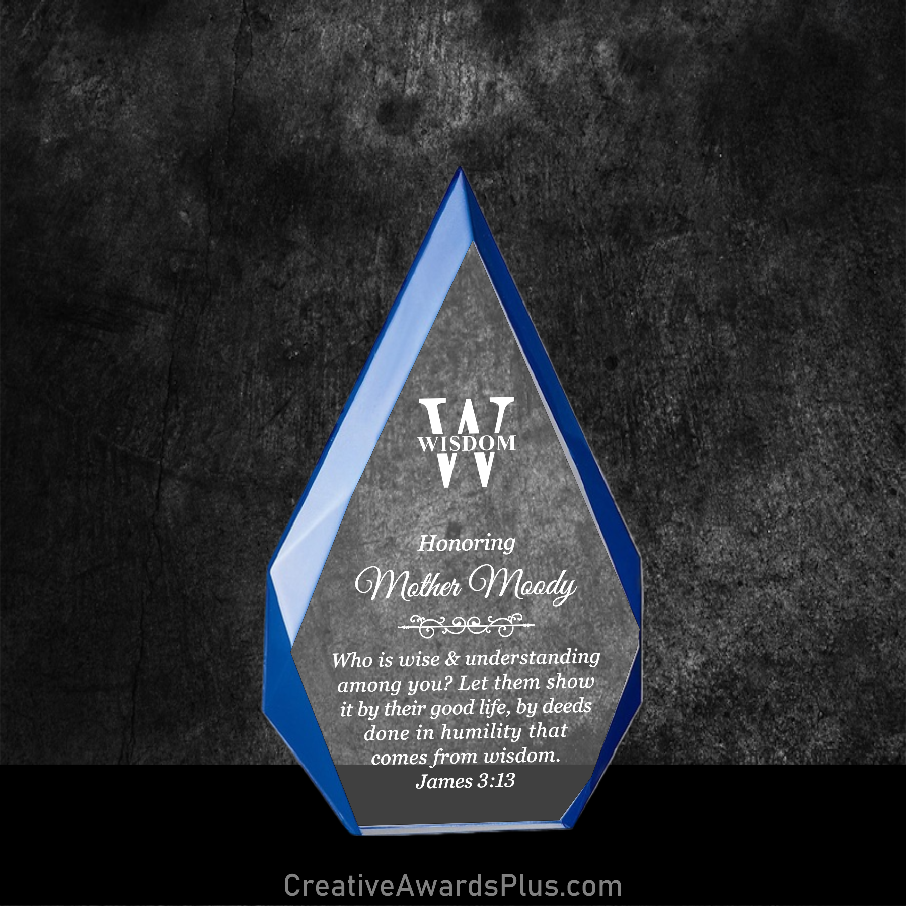 Blue Diamond Acrylic Award 7.875" / Blue
