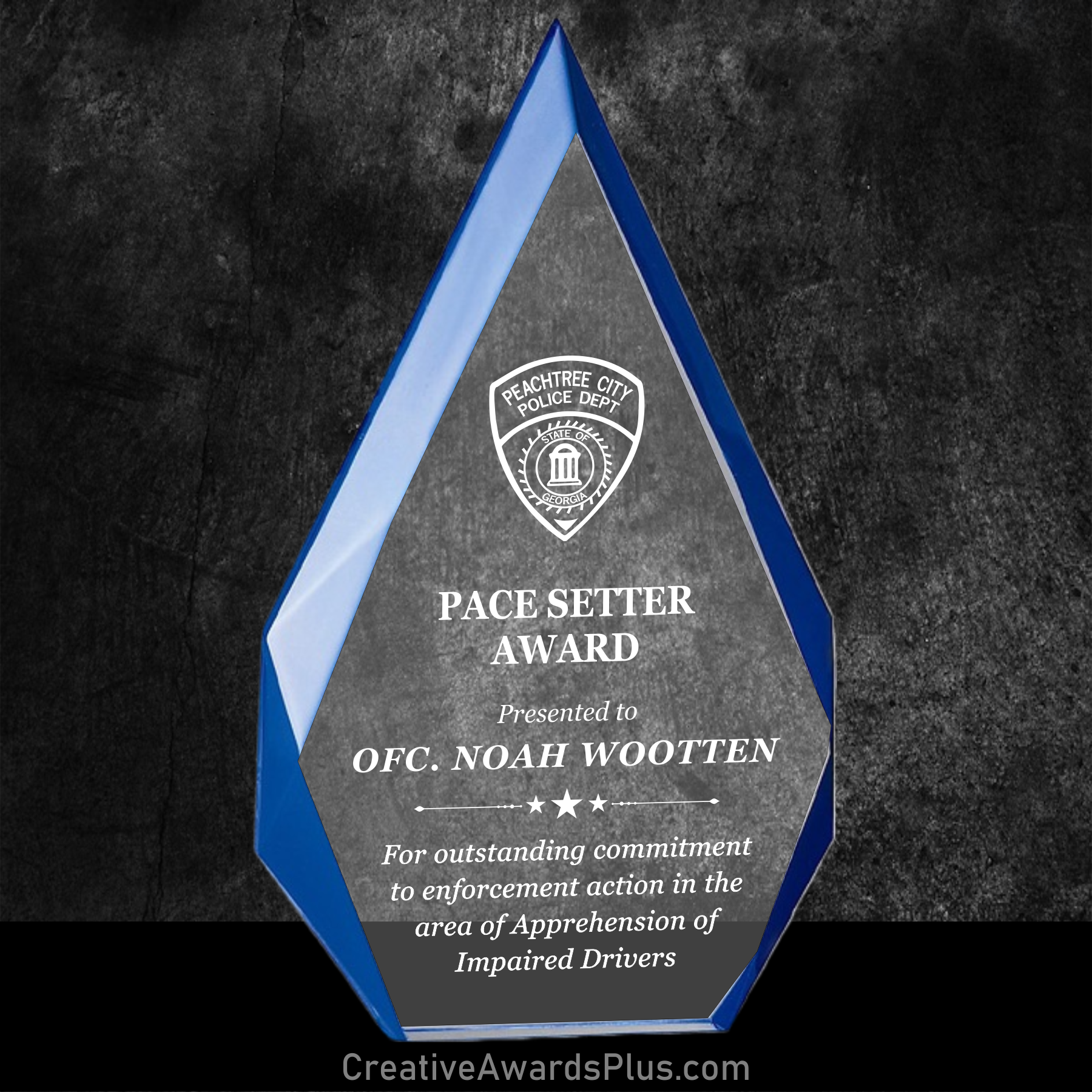 Blue Diamond Acrylic Award 9.875" / Blue