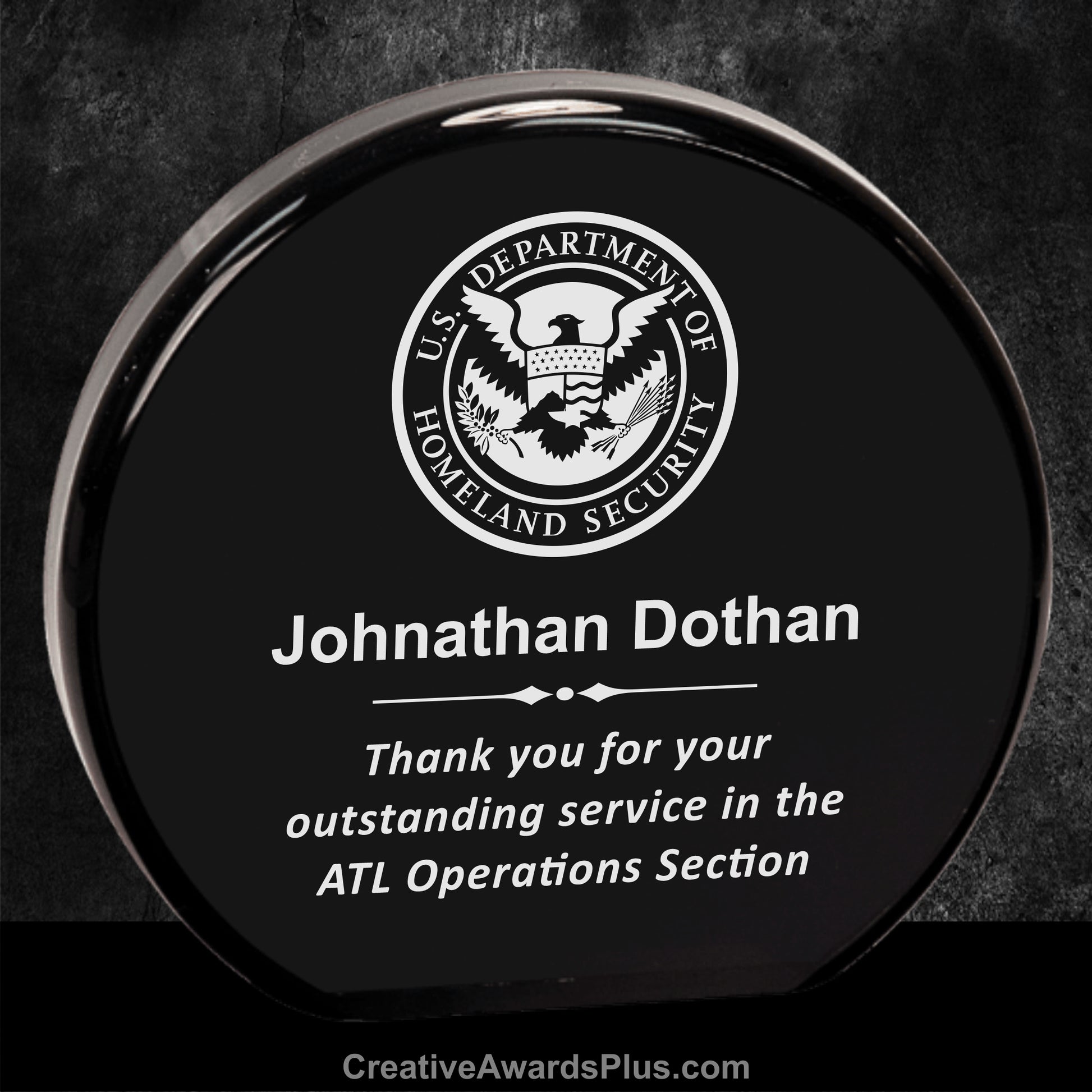 Round Black Acrylic Award 5.5" / Black