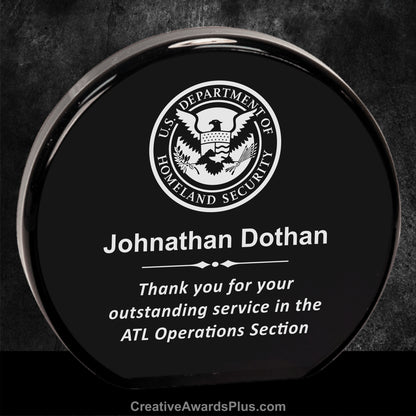 Round Black Acrylic Award 5.5" / Black