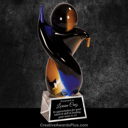 Twisted Body Art Glass 9.5" / Multiple Colors