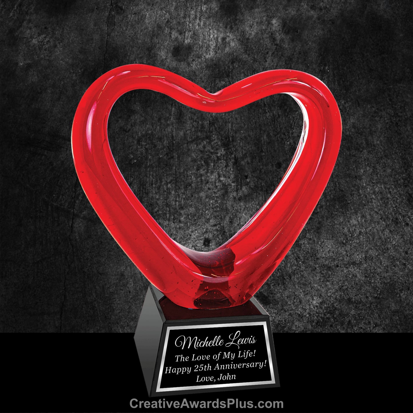 Red Heart Art Glass 6.5" / Red