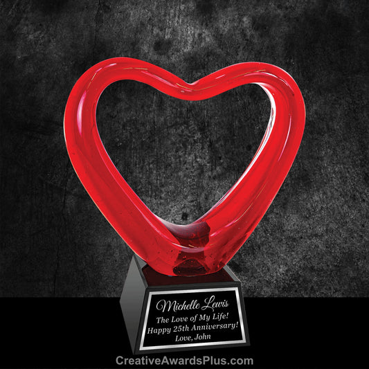 Red Heart Art Glass 6.5" / Red