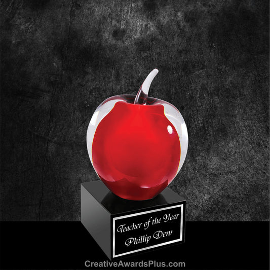 Red Apple on Black Base 5.75" / Red