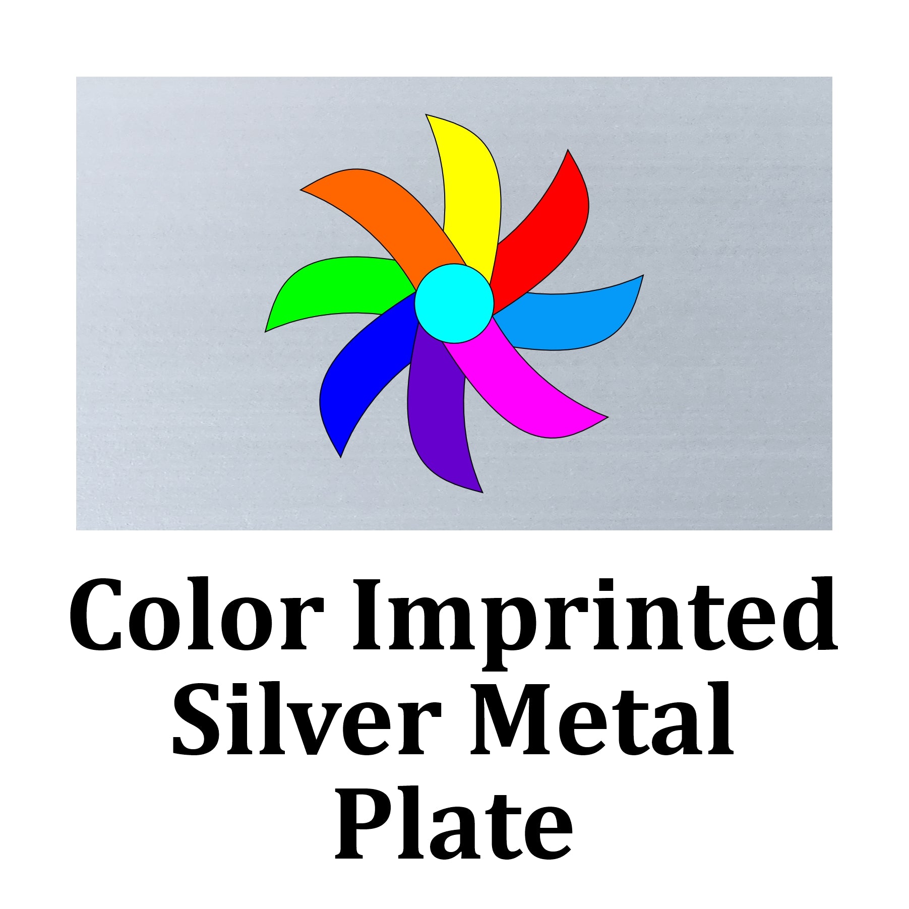 Custom Imprinted Silver Plate Custom Sizes / Silver/Color / 145