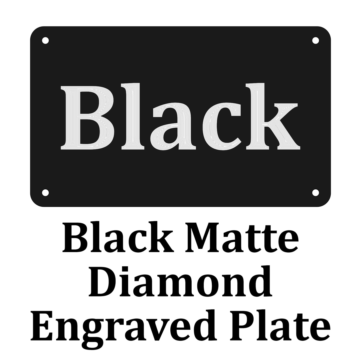 Custom Black Matte Plate Custom Sizes / Black Matte/Silver / 145