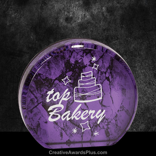 Round Purple Acrylic Award 4.5" / Purple
