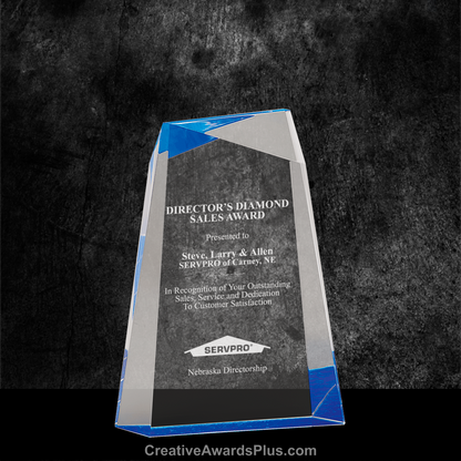 Facet Wedge Acrylic Award 7" / Blue