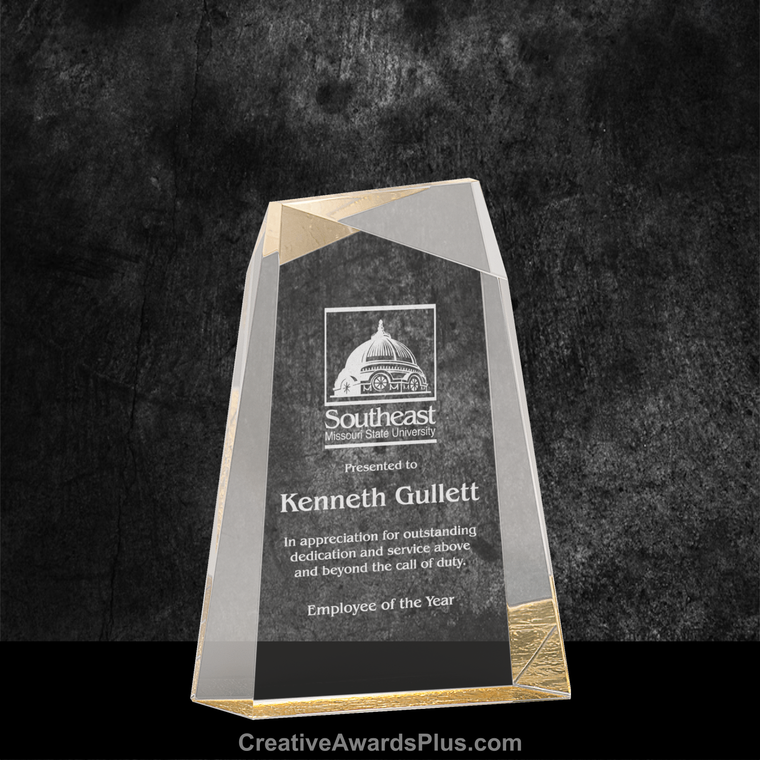 Facet Wedge Acrylic Award 7" / Gold