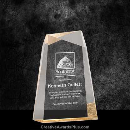 Facet Wedge Acrylic Award 7" / Gold
