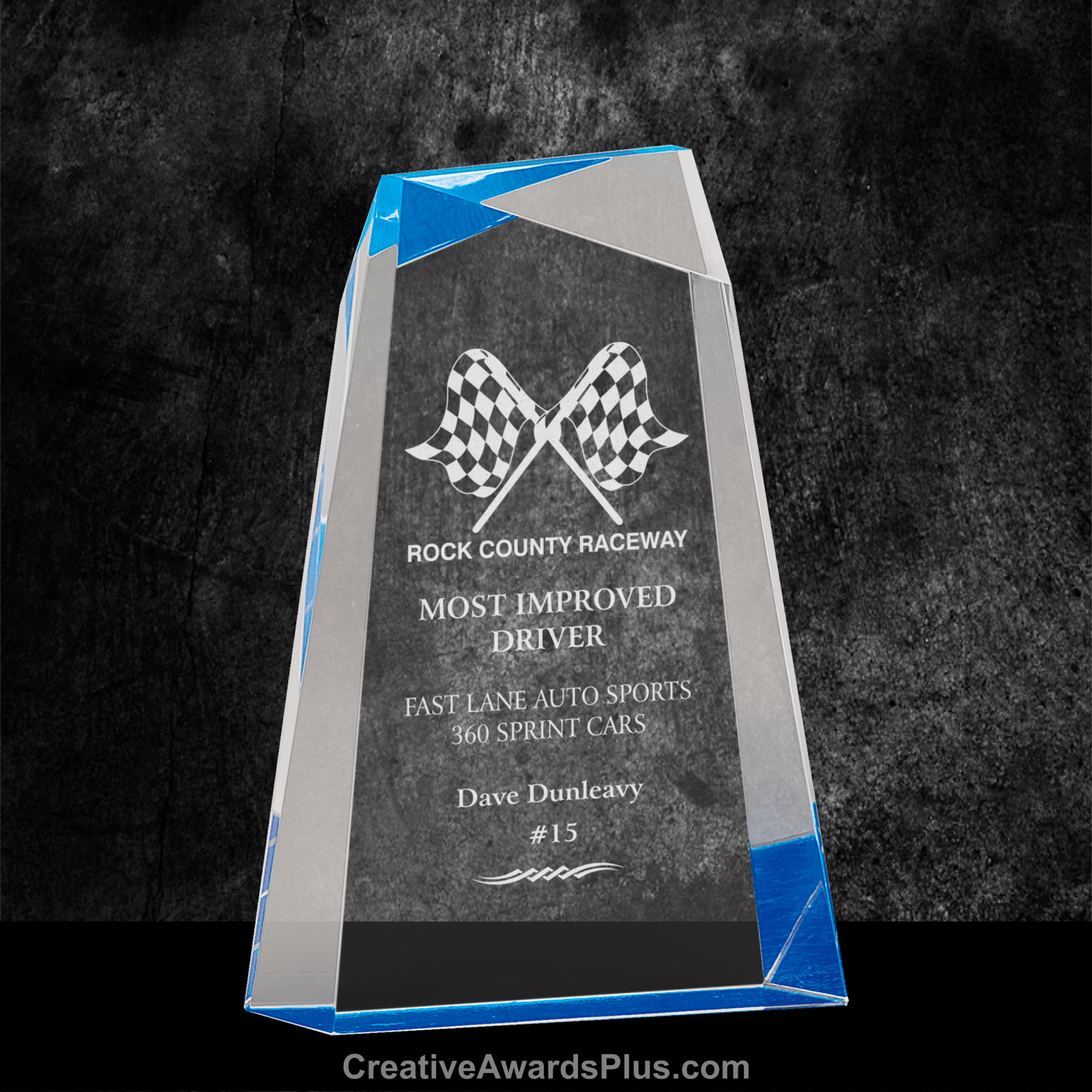 Facet Wedge Acrylic Award 8" / Blue