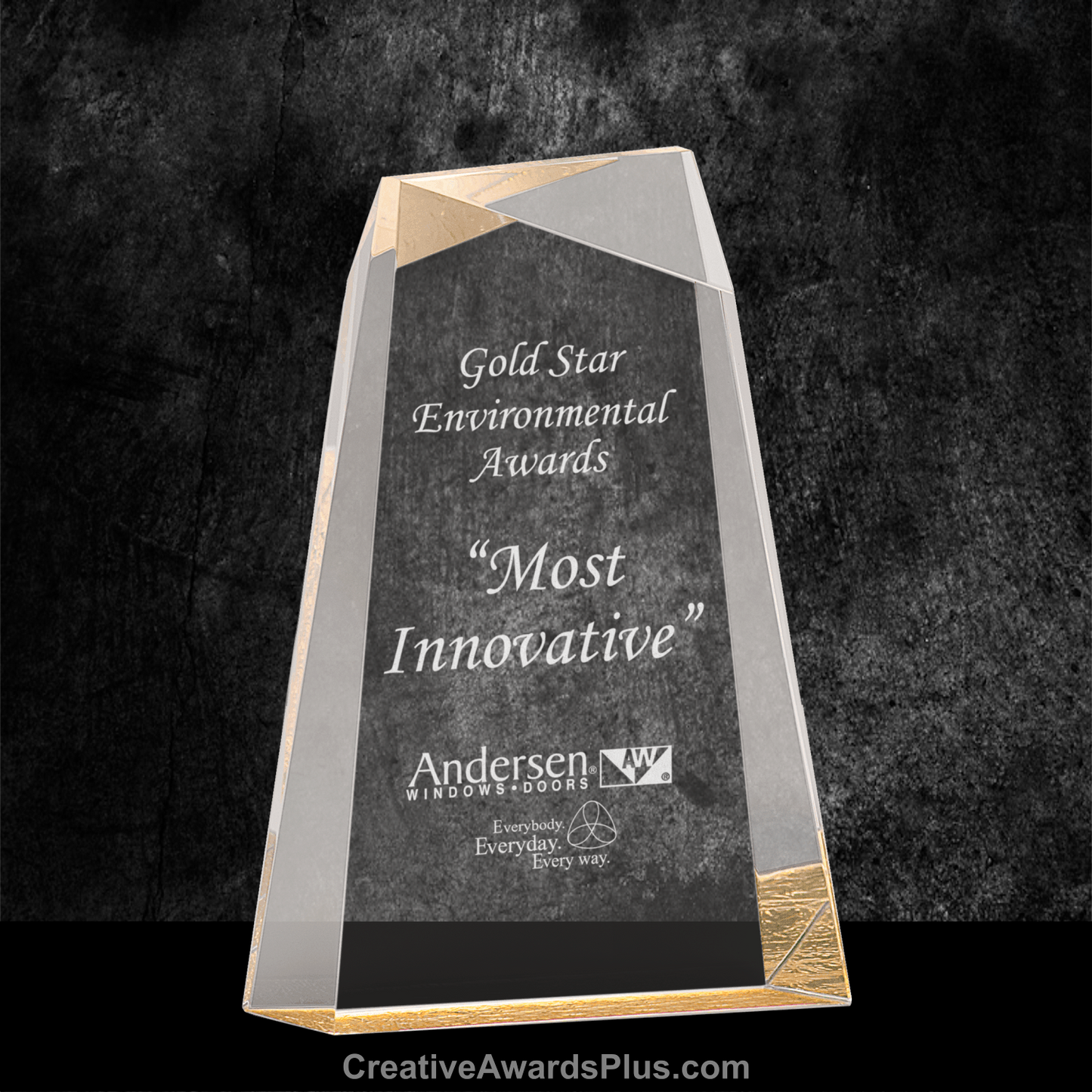Facet Wedge Acrylic Award 8" / Gold