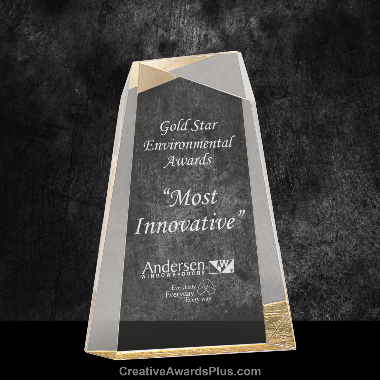 Facet Wedge Acrylic Award 8" / Gold