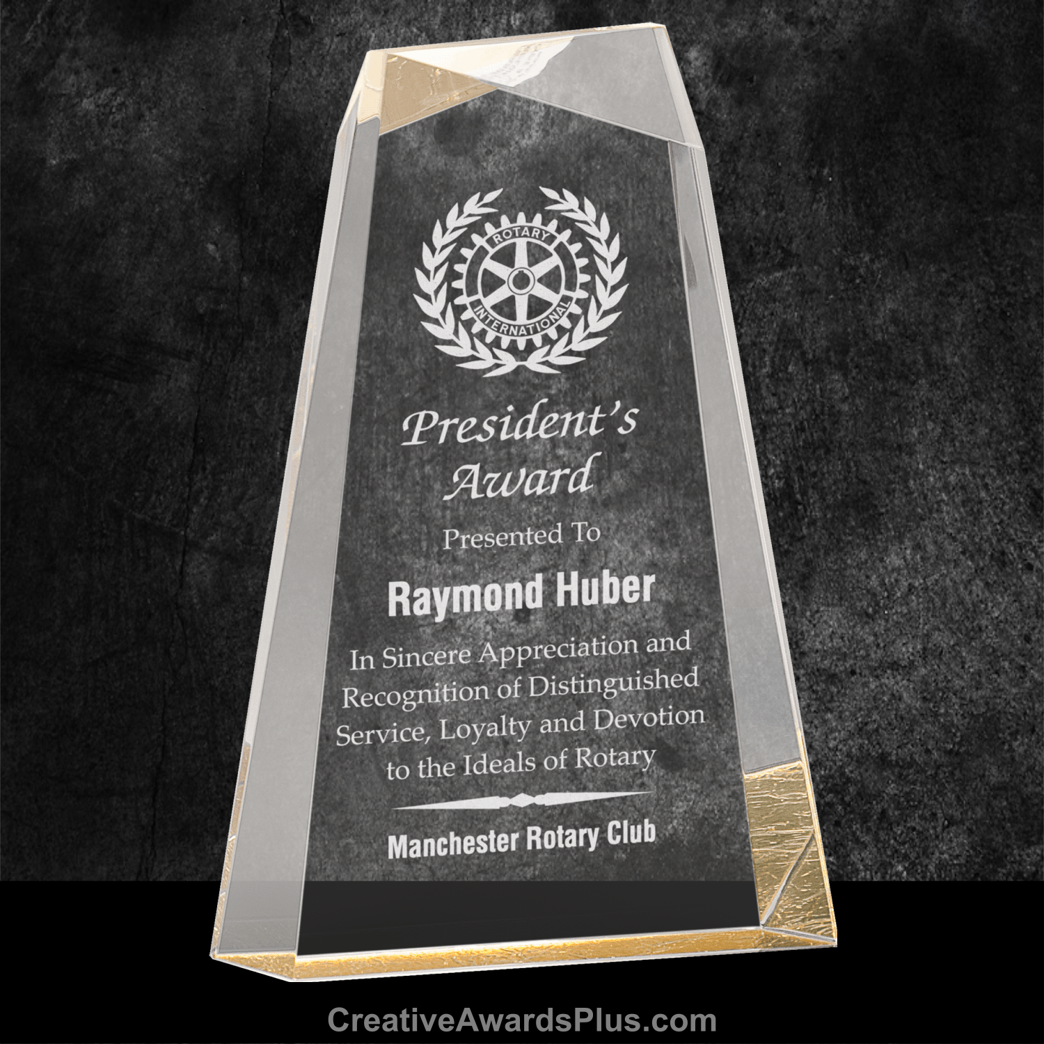 Facet Wedge Acrylic Award 9" / Gold
