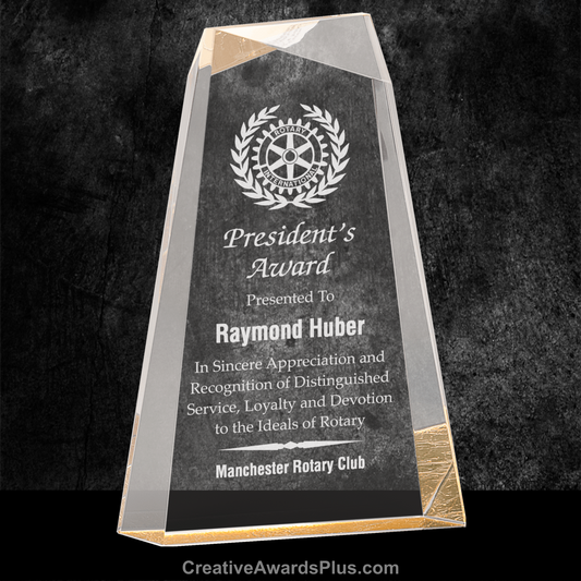 Facet Wedge Acrylic Award 9" / Gold