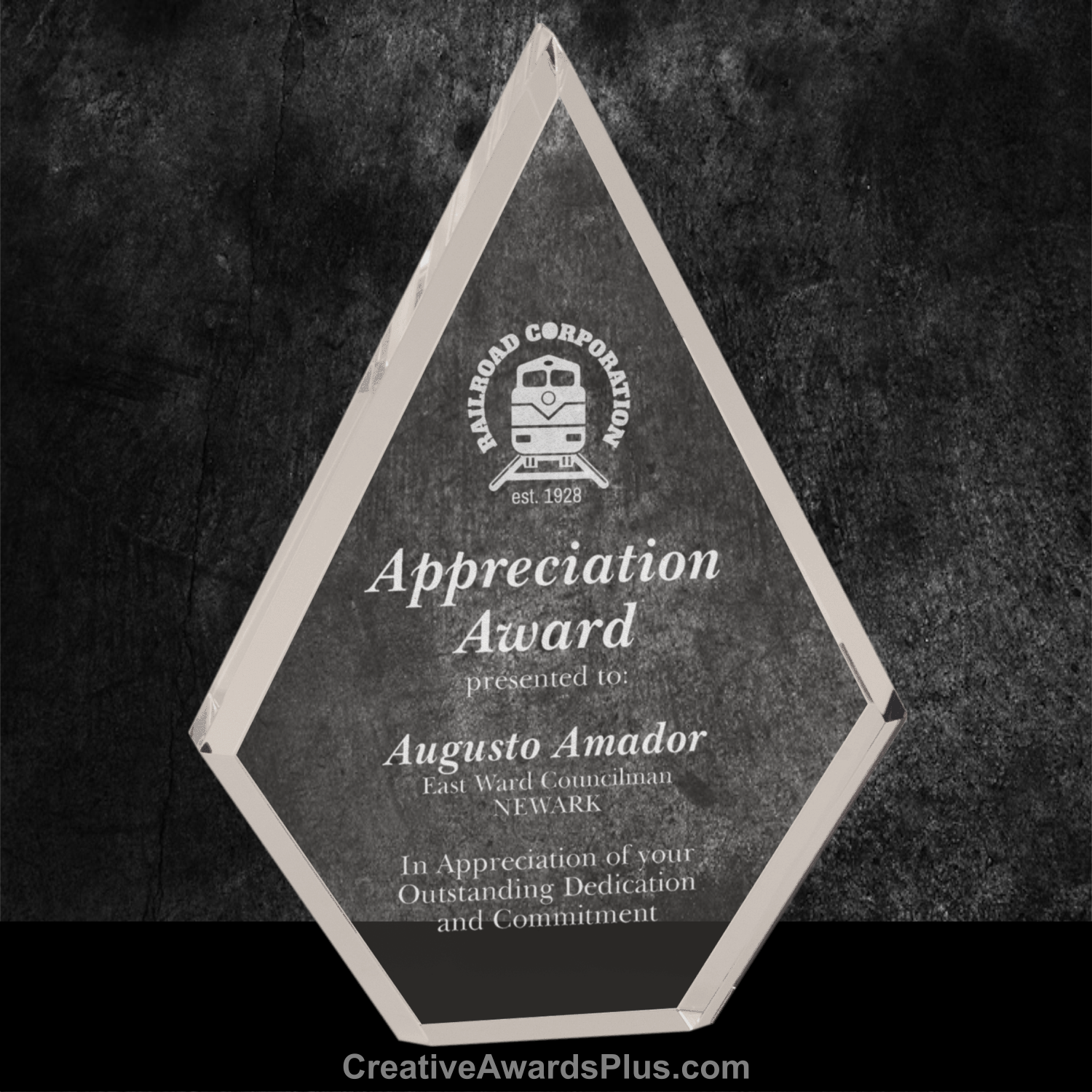 Clear Diamond Acrylic Award 8" / Clear