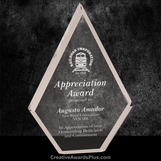 Clear Diamond Acrylic Award 8" / Clear