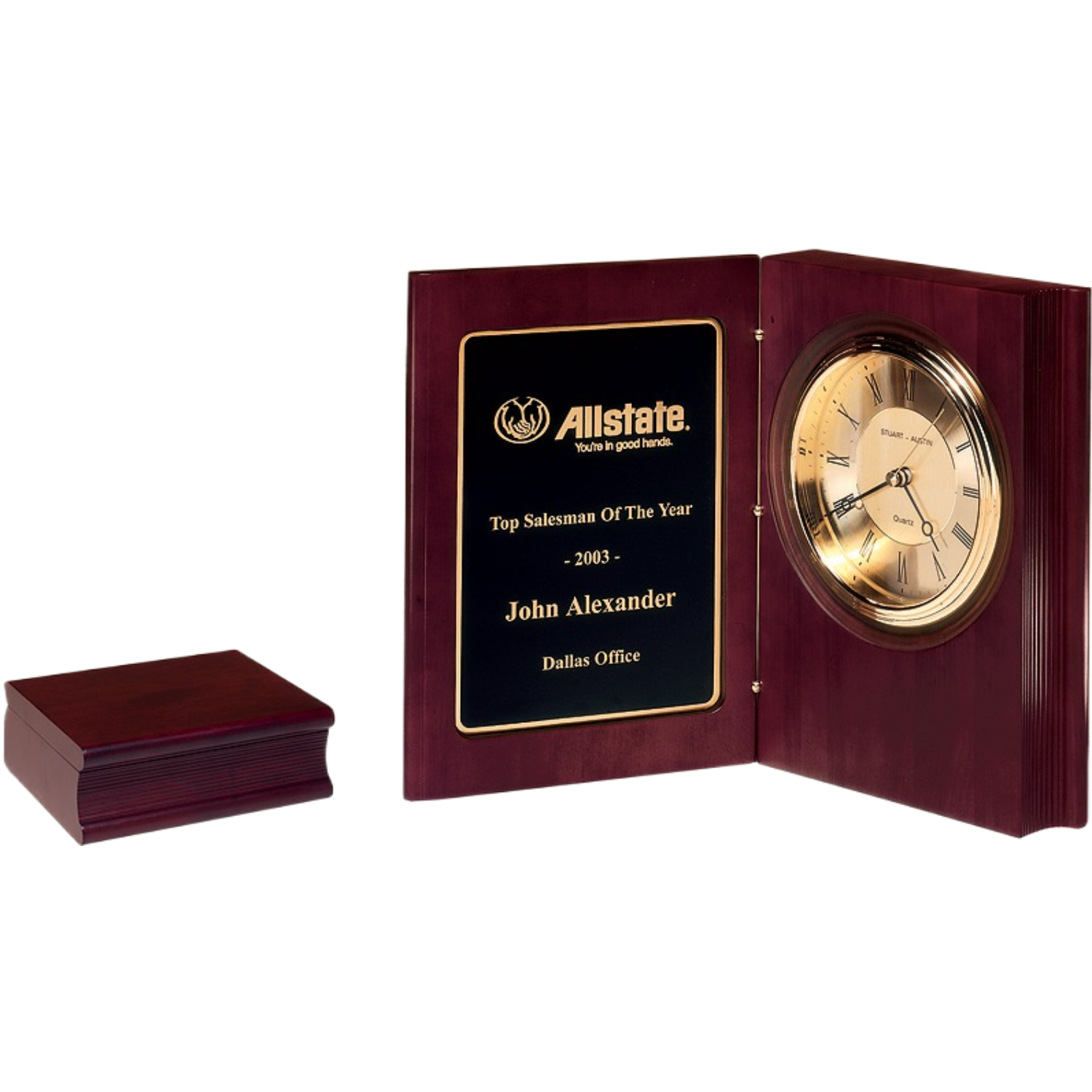 Mahogany Finish Book Clock 9" / Mahogany
