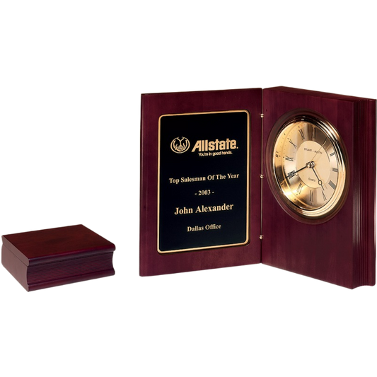 Mahogany Finish Book Clock 9" / Mahogany